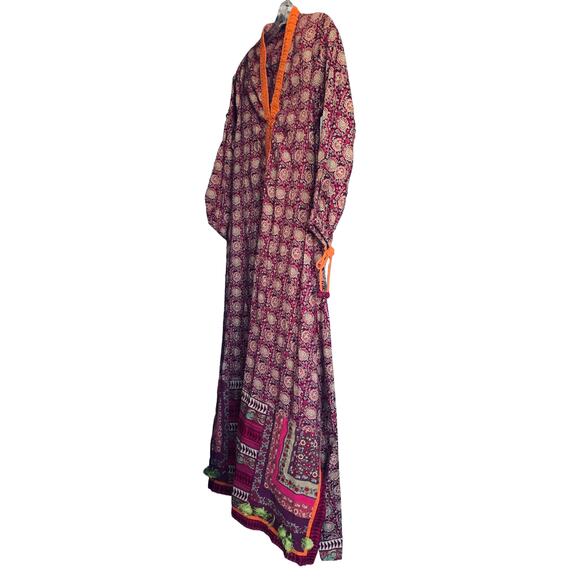 J. PRETWEAR 3- PC. SALWAR KAMEEZ, TROUSER-STOLE, WOMENS, S, PURPLE ORANGE - Picture 3 of 12